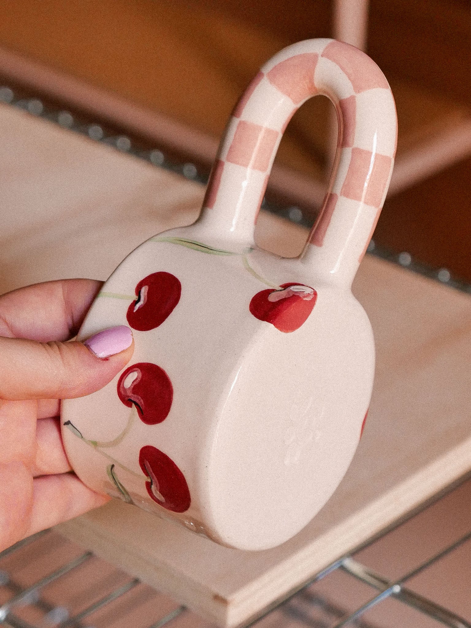 CHERRIES HANDMADE CERAMIC MUG | jeje.things