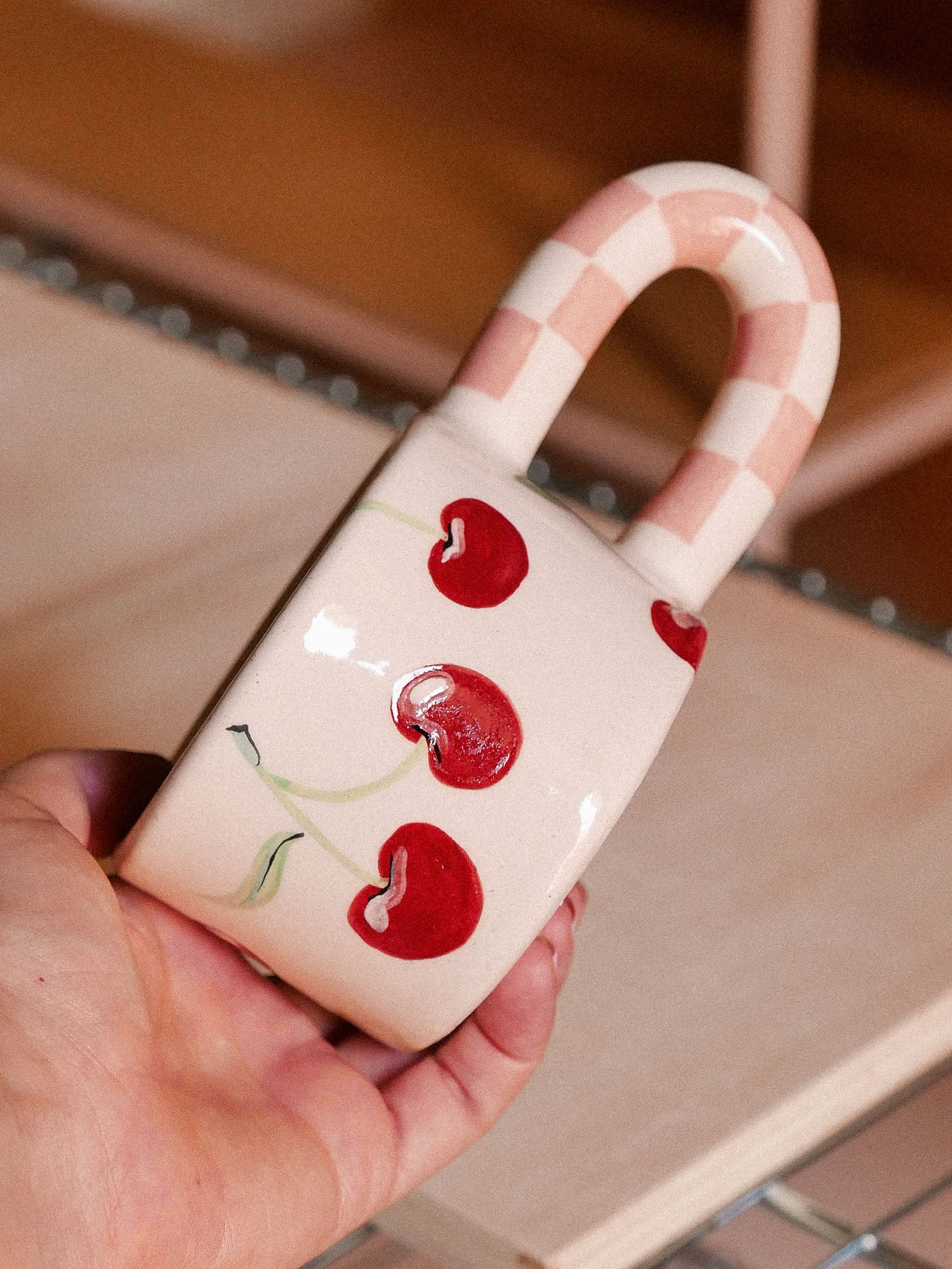 CHERRIES HANDMADE CERAMIC MUG | jeje.things