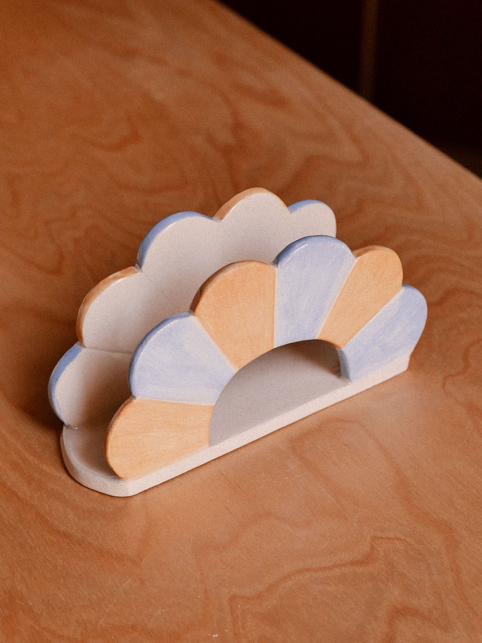 UNIQUE CERAMICS_HANDMADE CERAMIC NAPKIN HOLDER_ORANGE AND BLUE