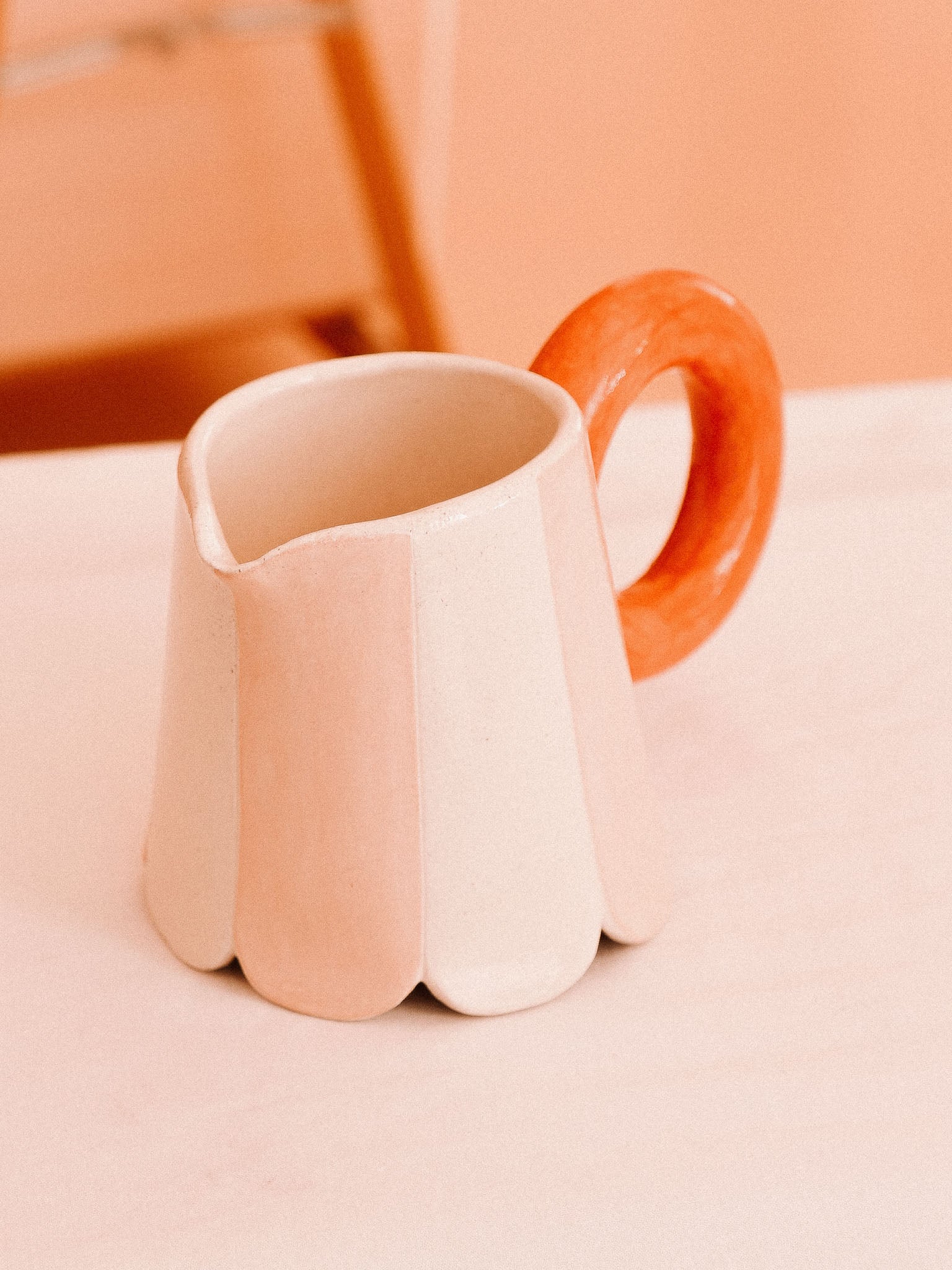 PINK AND RED HANDMADE CERAMIC MILK JUG | jeje.things