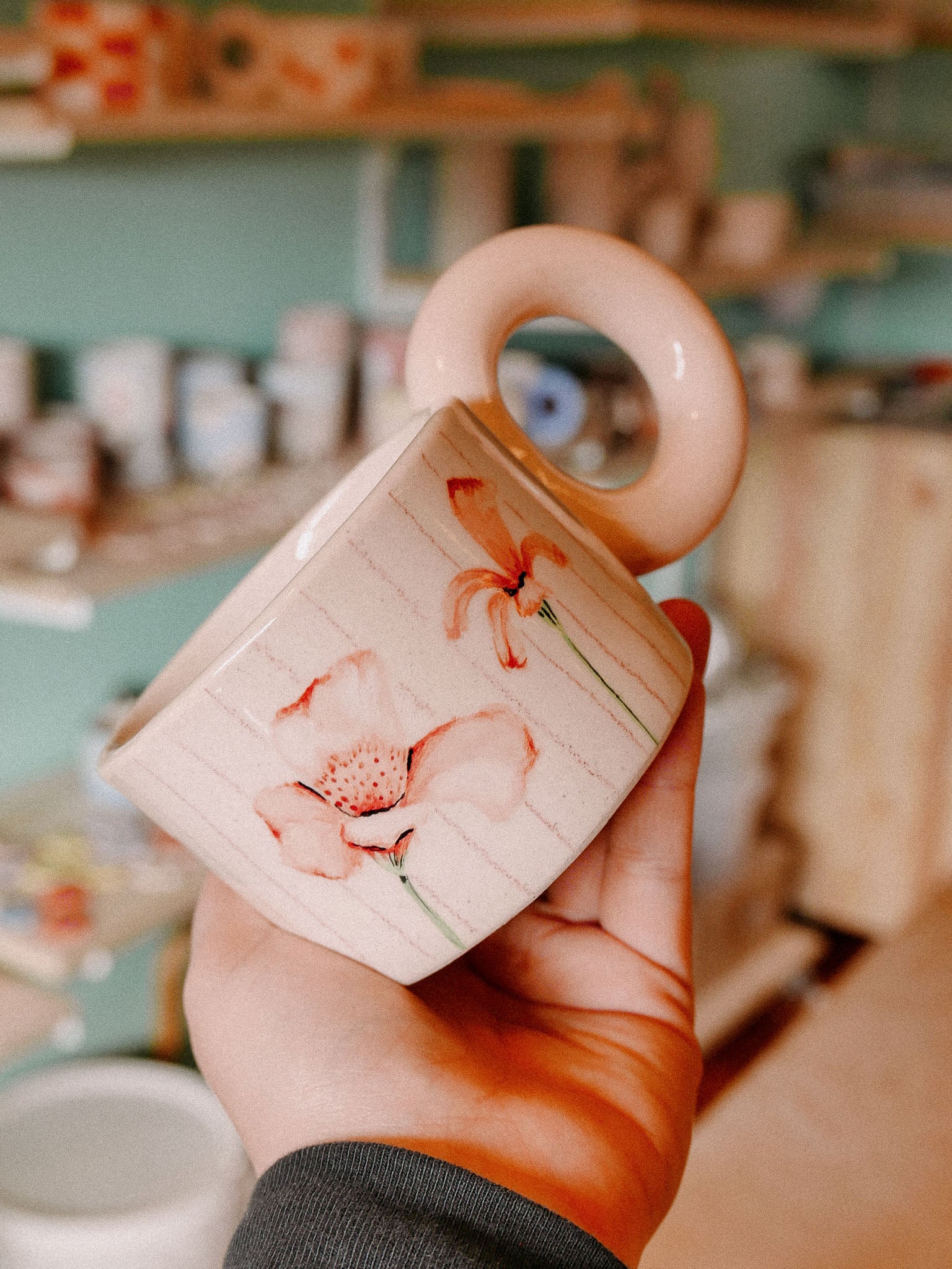 REAL FLOWERS HANDMADE CERAMIC MUG | jeje.things