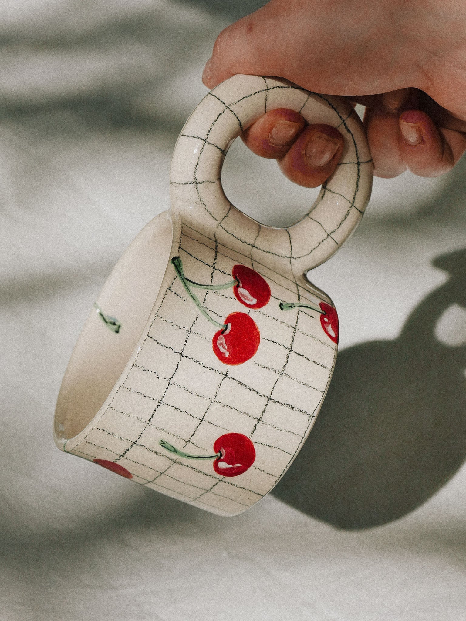 CHERRIES HANDMADE CERAMIC MUG | jeje.things