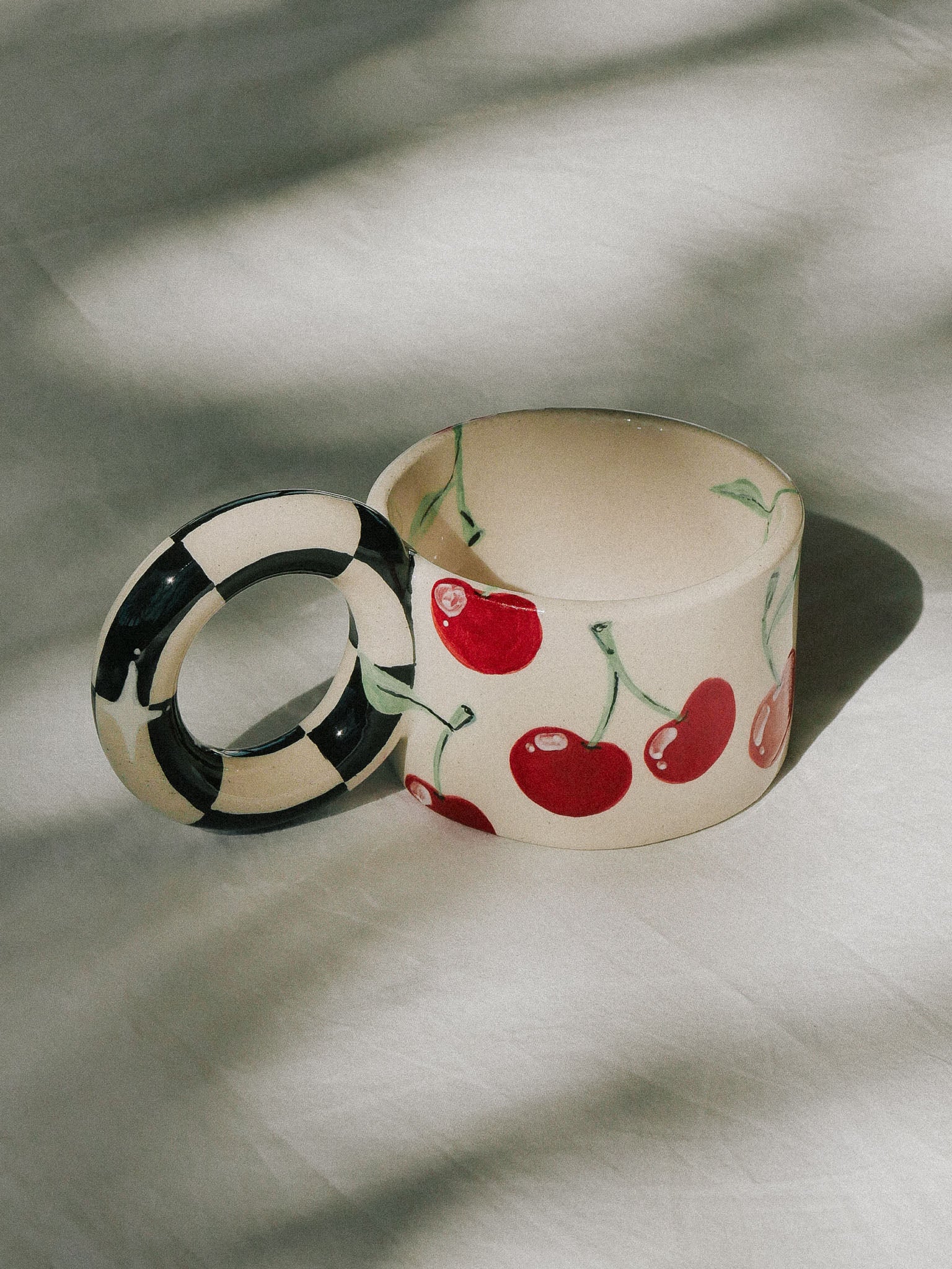 CHERRIES HANDMADE CERAMIC MUG | jeje.things