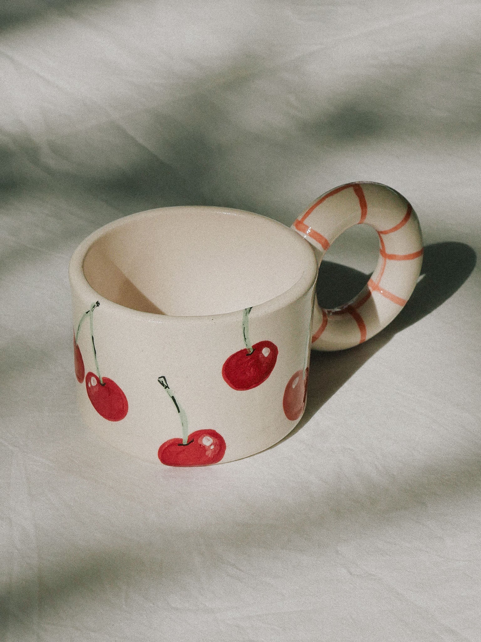 CHERRIES HANDMADE CERAMIC MUG | jeje.things