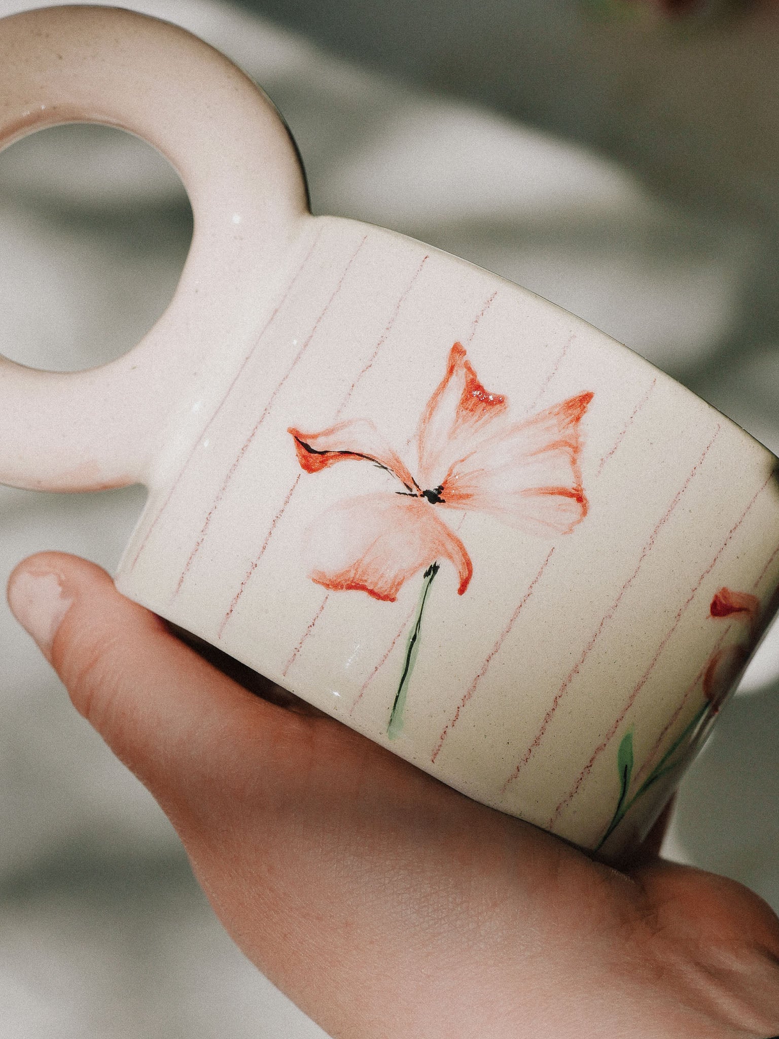 REAL FLOWERS HANDMADE CERAMIC MUG | jeje.things