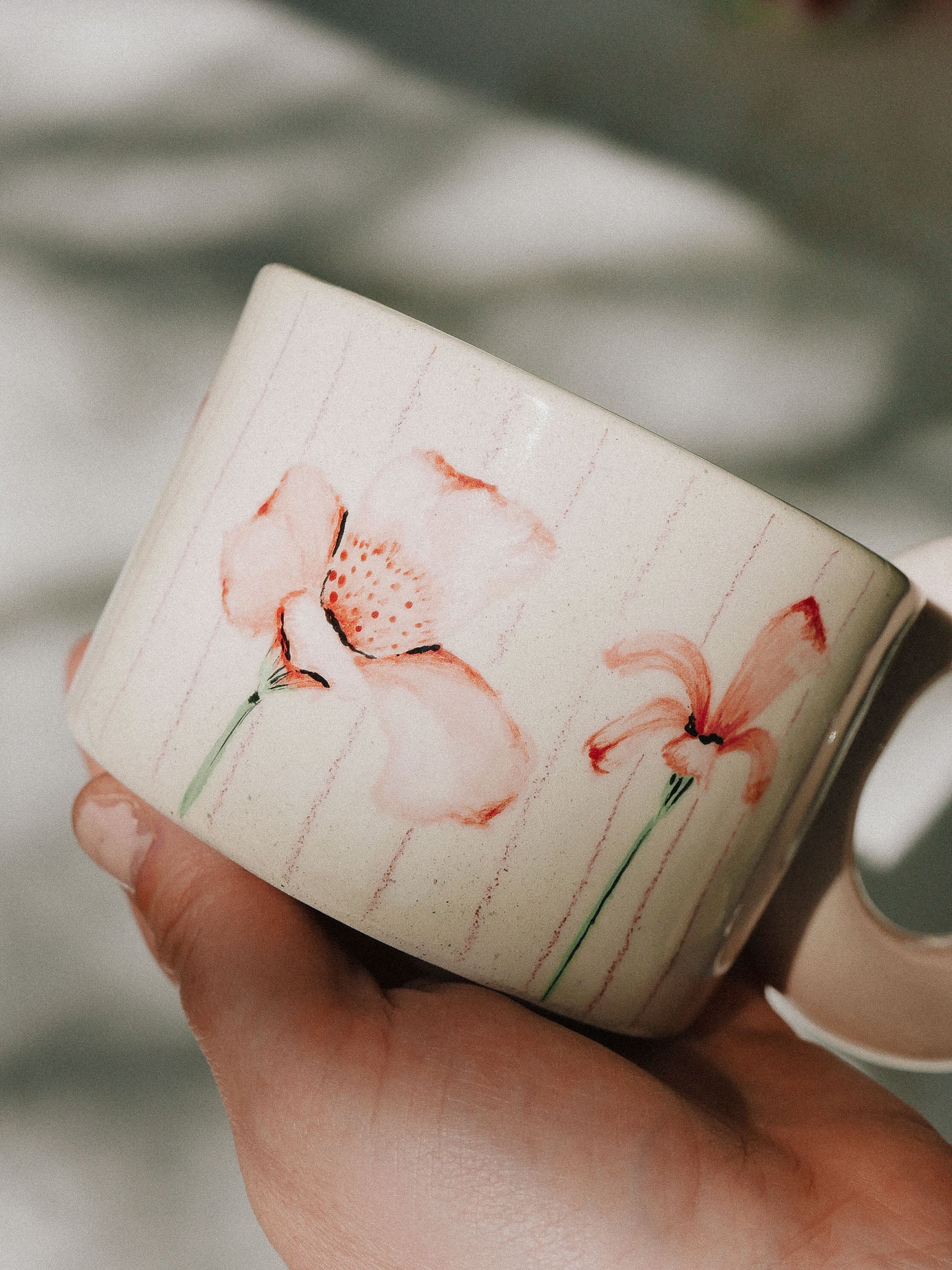 REAL FLOWERS HANDMADE CERAMIC MUG | jeje.things