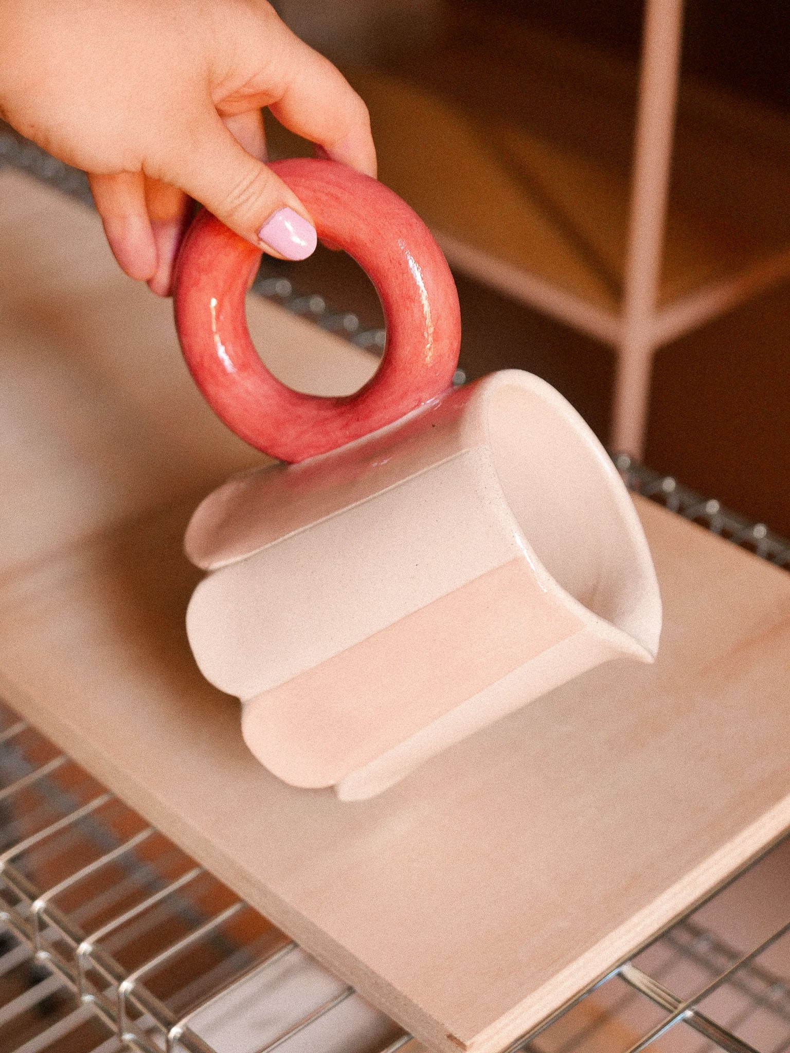 PINK AND RED HANDMADE CERAMIC MILK JUG | jeje.things