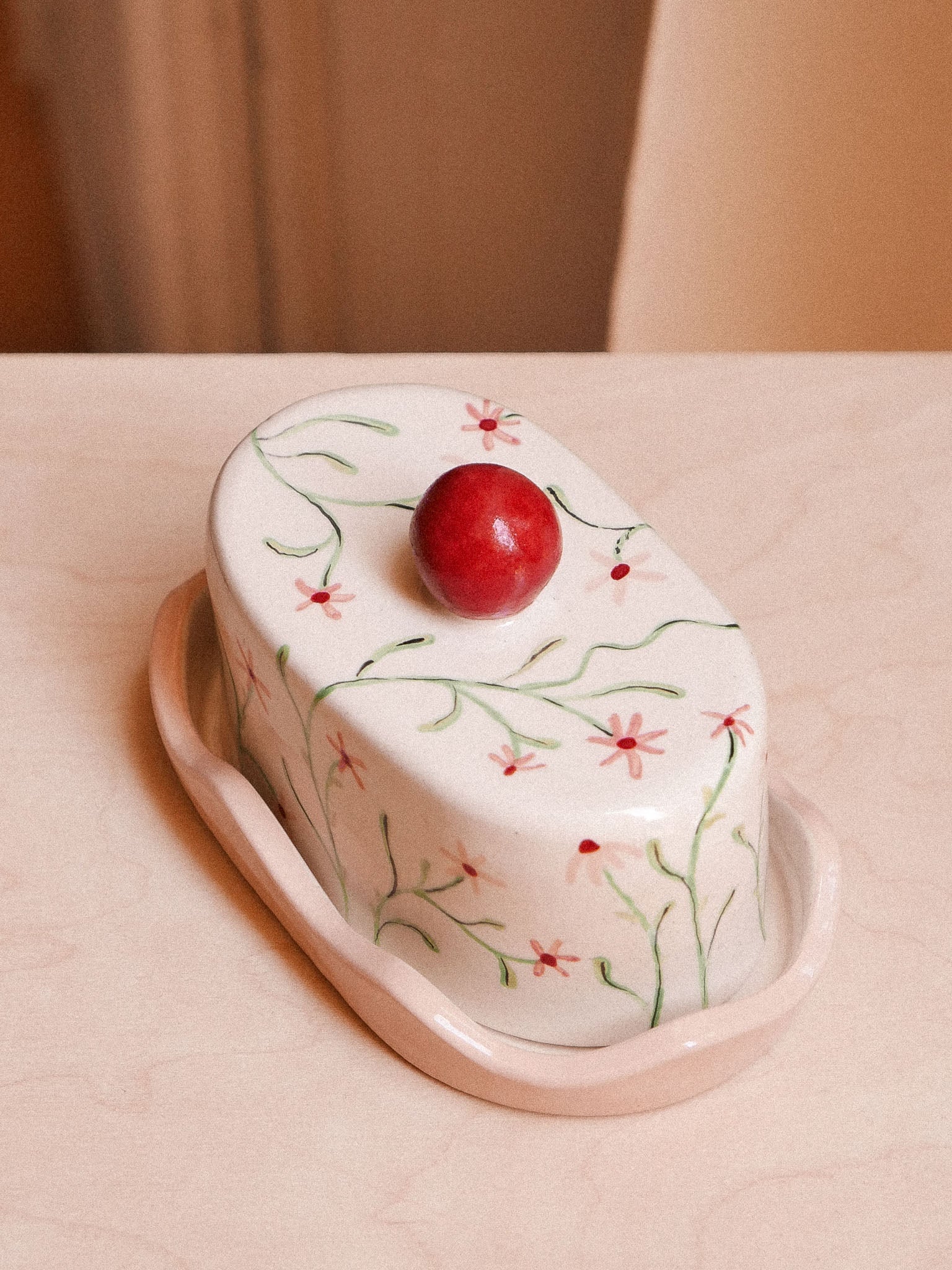 FLOWERS HANDMADE CERAMIC BUTTER DISH | jeje.things