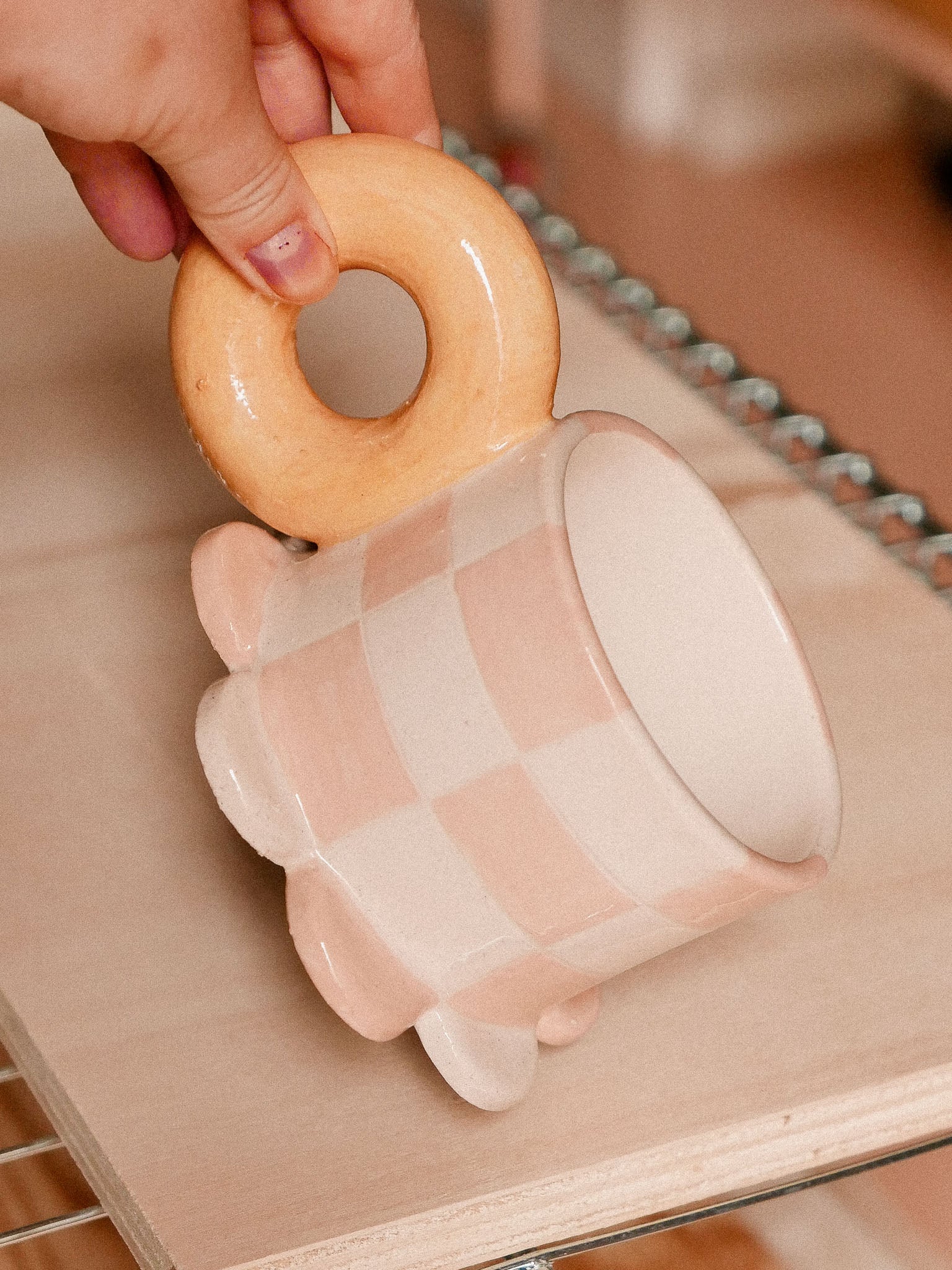 PINK DAMERO HANDMADE CERAMIC MUG | jeje.things