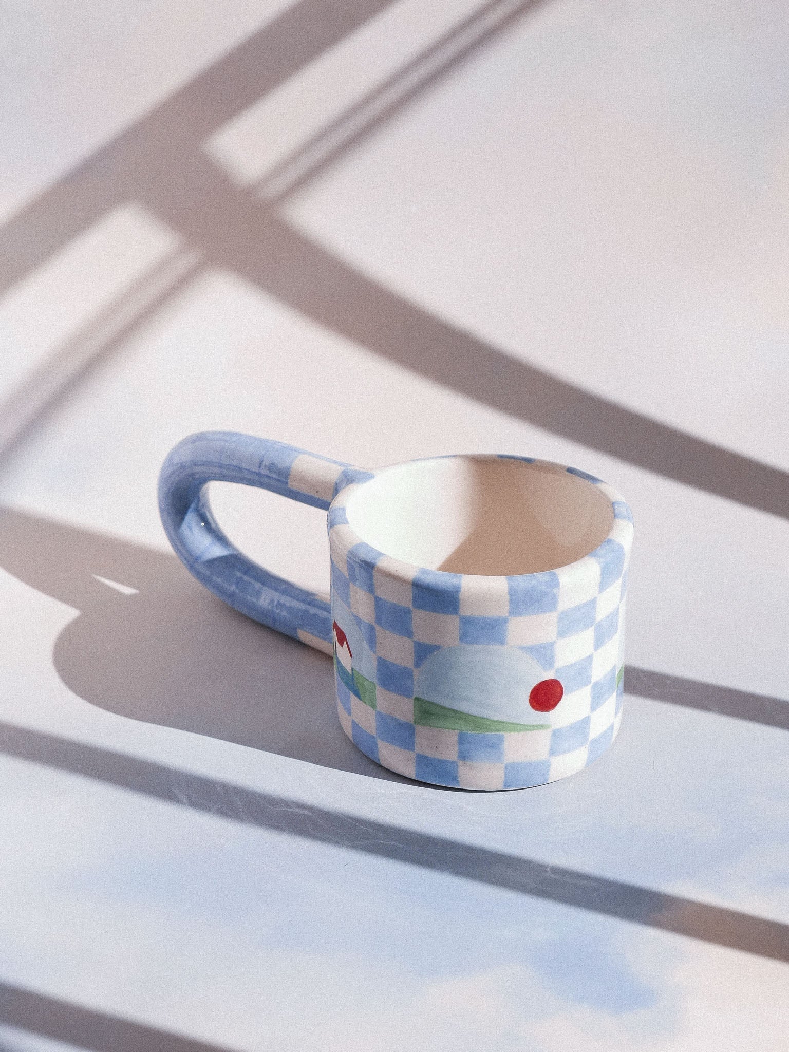 BLUE DAMERO HANDMADE CERAMIC MUG | jeje.things