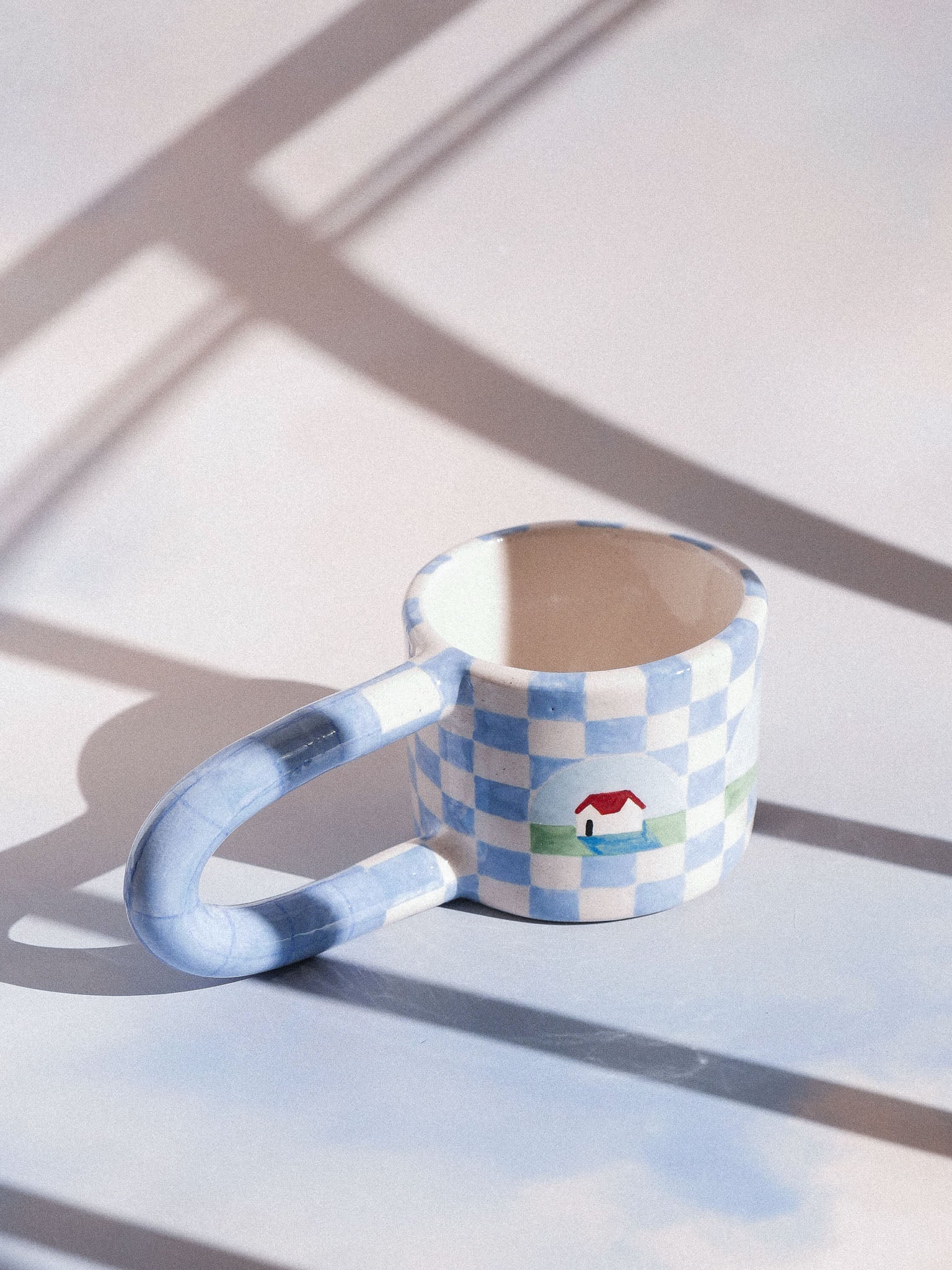 BLUE DAMERO HANDMADE CERAMIC MUG | jeje.things