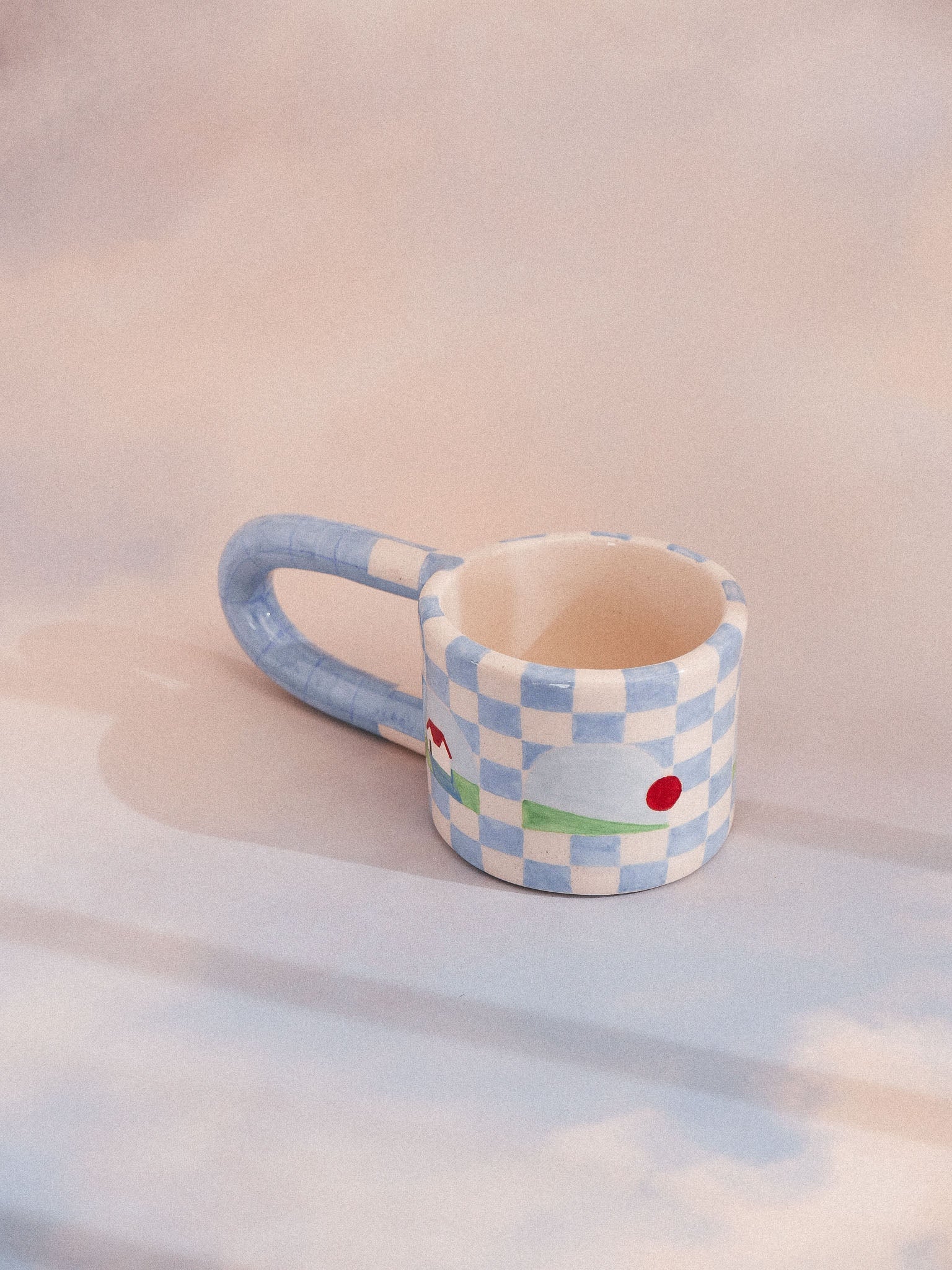 BLUE DAMERO HANDMADE CERAMIC MUG | jeje.things