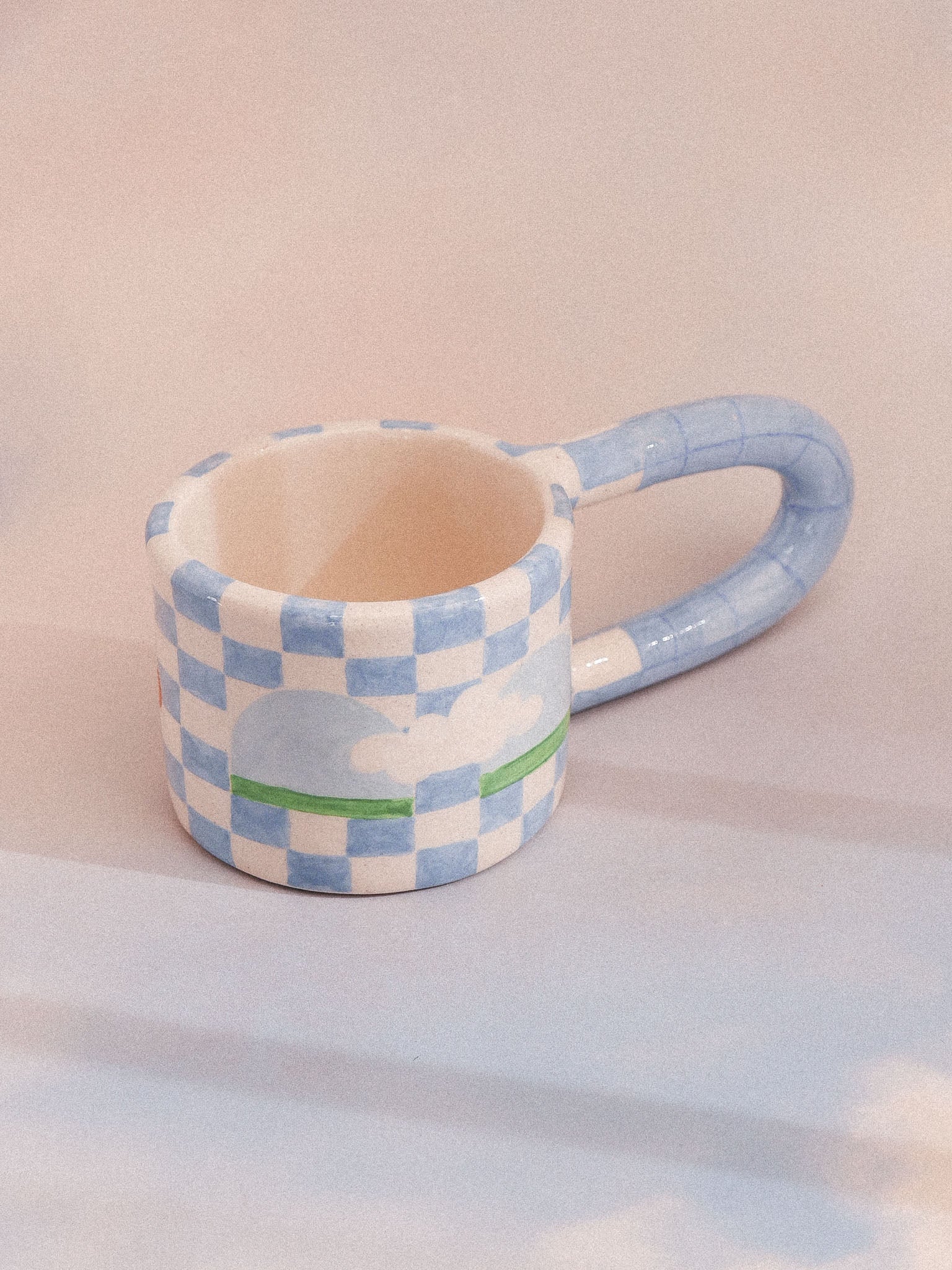 BLUE DAMERO HANDMADE CERAMIC MUG | jeje.things