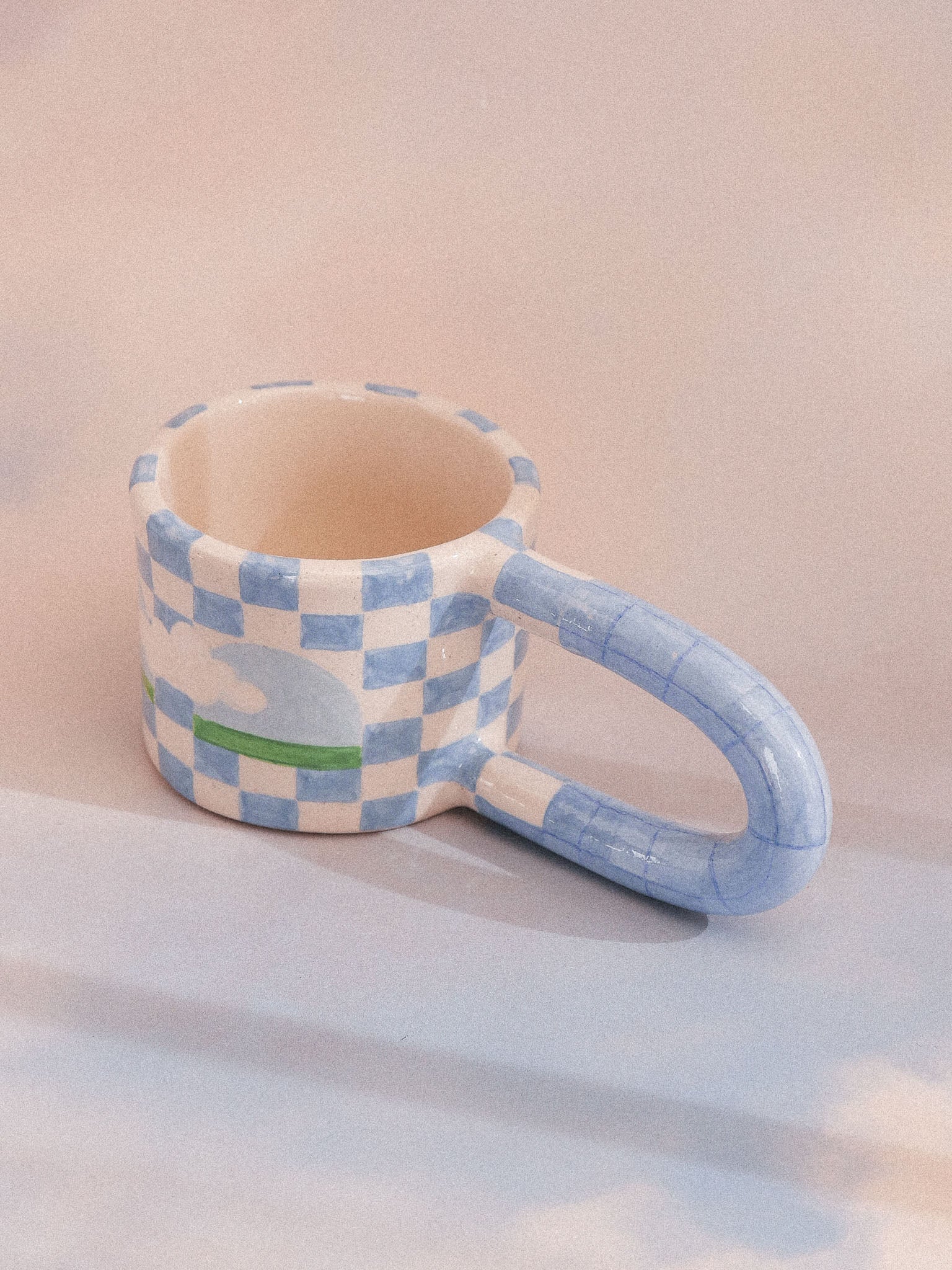 BLUE DAMERO HANDMADE CERAMIC MUG | jeje.things