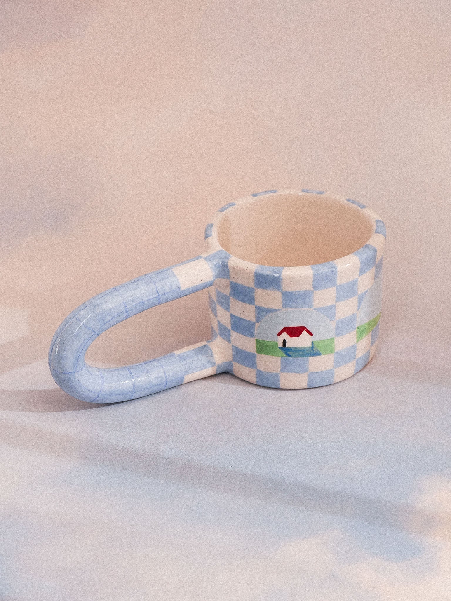 BLUE DAMERO HANDMADE CERAMIC MUG | jeje.things